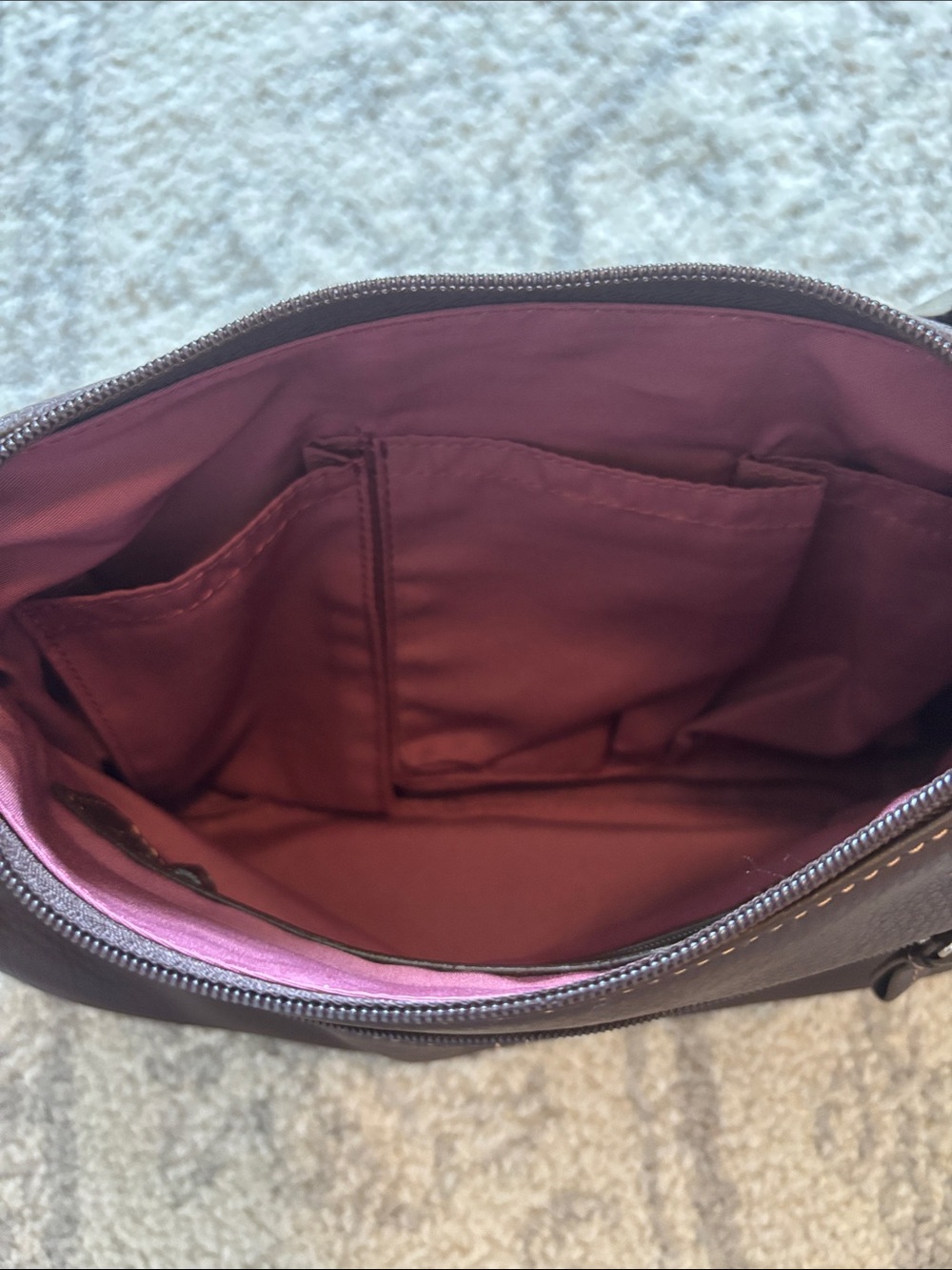 Stone & Co. Dark Brown Leather Bag with Gold Plaque - Picture 7 of 8